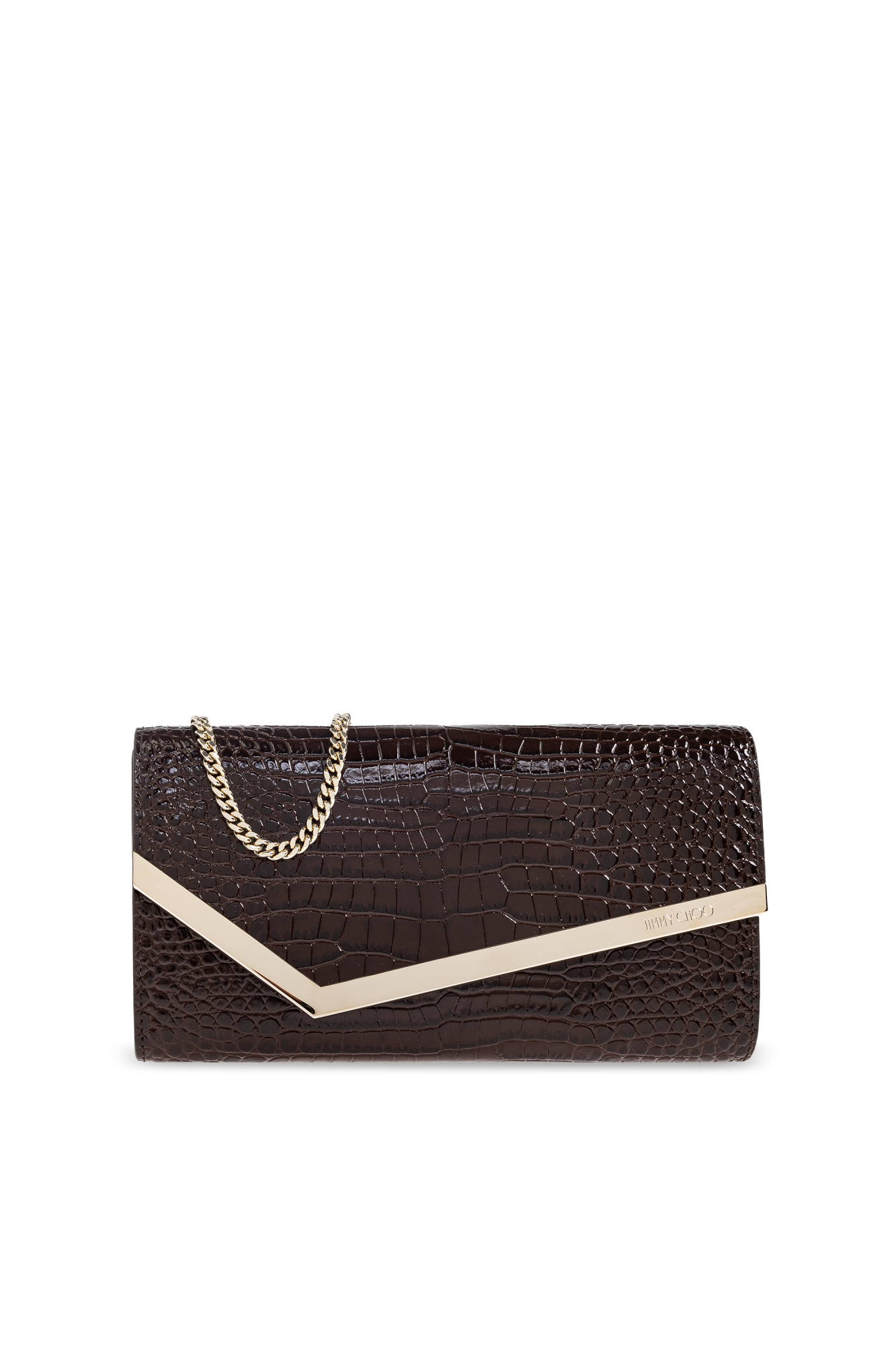 【関税&送料込】Jimmy Choo Chocolate Leather Emmie Clutch Jimmy Choo Chocolate Leather Emmie Clutch | italist, ALWAYS